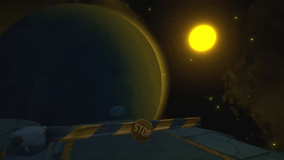 Official XenoFeels Steam screenshot showing vehicle screening at a science-fiction checkpoint